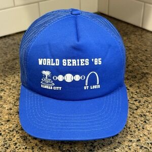 1985 World Series AJD Trucker Hat Cap SnapBack‎ Blue St Louis Kansas City